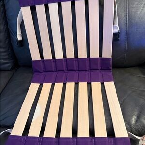 Howda  Wood Slat portable lumbar support for stadium, beach, chair